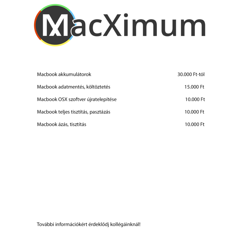 Macbook szerviz árak